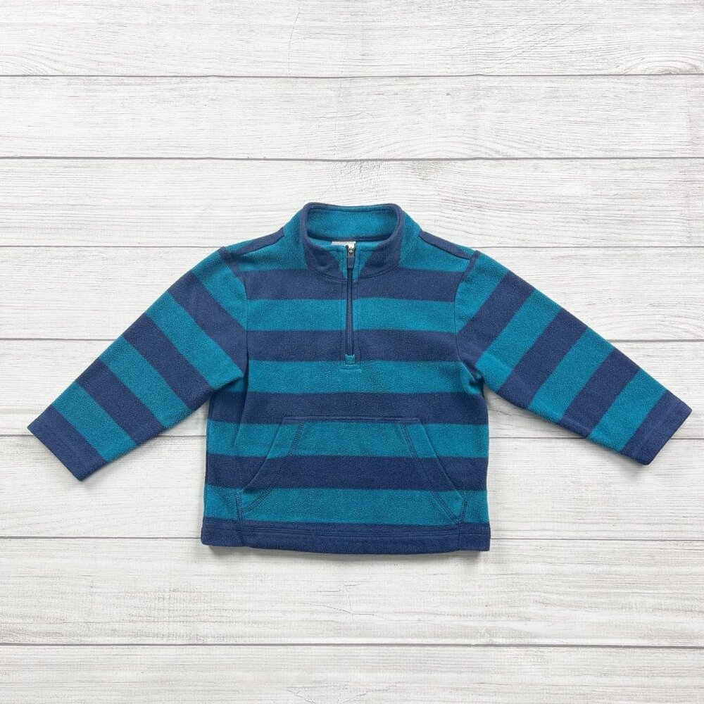 Hanna Andersson Fleece Striped Quarter Zip